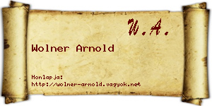 Wolner Arnold névjegykártya
